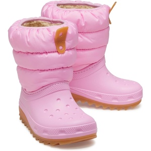 Crocs Kids’ Classic Lined Neo Puff Boot(Pink Tweed/Gum)