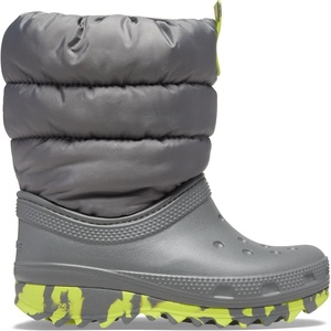 Crocs Kids’ Classic Lined Neo Puff Boot(Slate Grey)