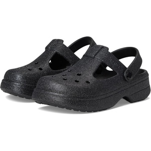 Crocs Kids’ Classic Mary Jane Clogs (Little Kid/Big Kid)(Black Glitter)