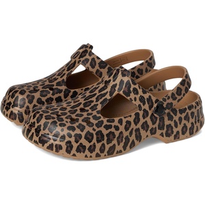 Crocs Kids’ Classic Mary Jane Clogs (Little Kid/Big Kid)(Sepia/Leopard)