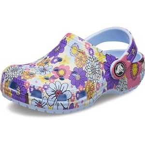 Crocs Kids’ Classic Seasonal Graphic Clogs(Blue Calcite/Multi Retro Floral)