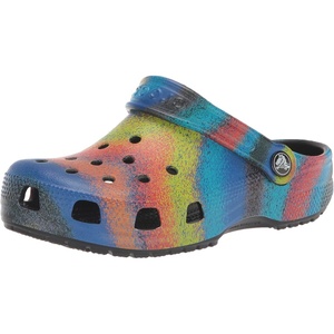 Crocs Kids’ Classic Tie Dye Clogs(Black/Multi Spray Dye)