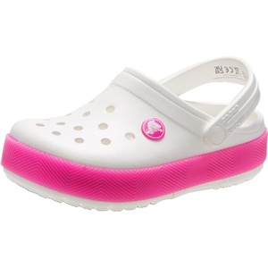 Crocs Kids’ Crocband Chevron Clog(White/Pink Crush)
