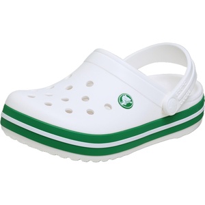 Crocs Kids Crocband Clogs(White/Green Ivy)