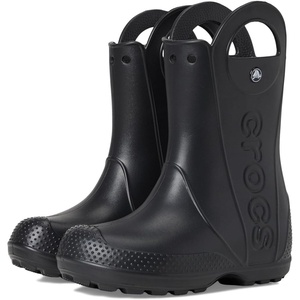 Crocs Kids’ Handle It Rain Boots | Waterproof Slip On Shoes | Kids’ Rain Boots(Black)