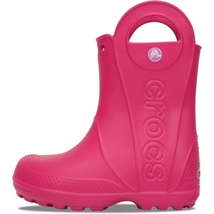 Crocs Kids’ Handle It Rain Boots | Waterproof Slip On Shoes | Kids’ Rain Boots(Candy Pink)