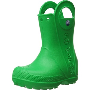 Crocs Kids’ Handle It Rain Boots | Waterproof Slip On Shoes | Kids’ Rain Boots(Grass Green)
