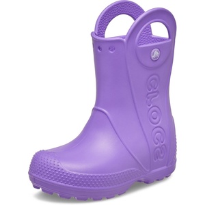 Crocs Kids’ Handle It Rain Boots | Waterproof Slip On Shoes | Kids’ Rain Boots(Purple Pulse)