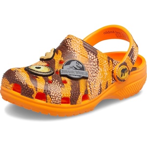Crocs Kids’ Jurassic World Classic Clogs, Dinosaur Kid and Toddler Slippers(Orange Zing)