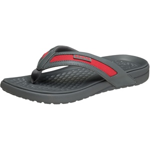 Crocs Men’s Yukon Sport LR Lightweight Flip Flop Sandals(Slate Grey/Flame)