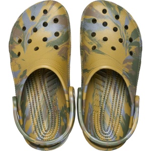 Crocs Unisex Adult Classic Marbled Tie-dye Clogs(Aloe/Multi)