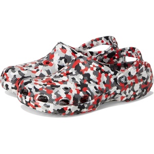 Crocs Unisex Adult Classic Marbled Tie-dye Clogs(Red/Multi Confetti)