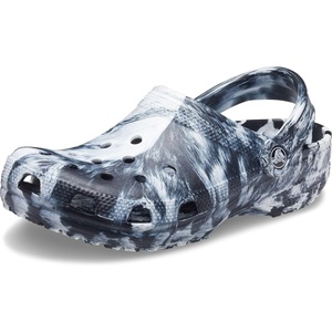 Crocs Unisex Adult Classic Marbled Tie-dye Clogs(White/Black)