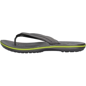 Crocs Unisex Adult Crocband Flip Flop Sandal(Graphite/Volt Green)