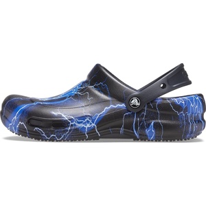 Crocs Unisex-Adult Bistro Graphic Clogs, Slip Resistant Work Shoes(Black/Lightning)