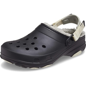 Crocs Unisex-Adult Classic All Terrain Lined Clogs Adjustable Heel Strap(Black)