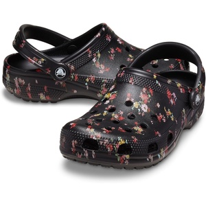 Crocs Unisex-Adult Classic Clog – Seasonal Graphic(Black Ditsy)