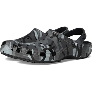 Crocs Unisex-Adult Classic Clog – Seasonal Graphic(Black/Slate Grey)