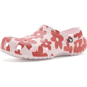 Crocs Unisex-Adult Classic Clog – Seasonal Graphic(Bubble Ice/Multi Petals)