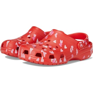Crocs Unisex-Adult Classic Clog – Seasonal Graphic(Cherry Red/Hearts & Butterflies)