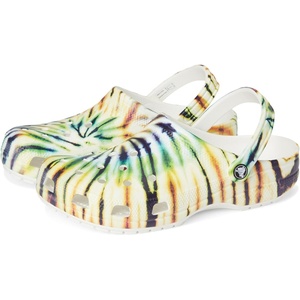 Crocs Unisex-Adult Classic Clog – Seasonal Graphic(Multi/Green Tie Dye)