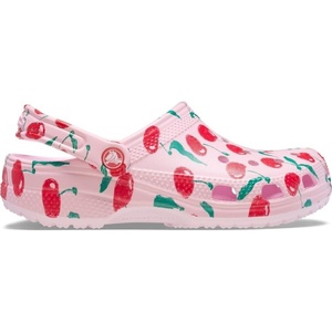 Crocs Unisex-Adult Classic Clog – Seasonal Graphic(Pink Milk/Cherries)