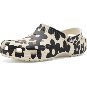 Crocs Unisex-Adult Classic Clog – Seasonal Graphic(Summit White/Multi Petals)