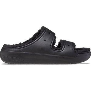 Crocs Unisex-Adult Classic Cozzzy Sandals, Fuzzy Slippers and Slides, Black/Black, 6 Men/8 Women