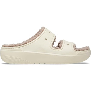 Crocs Unisex-Adult Classic Cozzzy Sandals, Fuzzy Slippers and Slides, Bone/Mushroom, 6 Men/8 Women