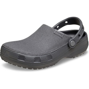 Crocs Unisex-Adult Classic Crafted Canvas & Suede Clogs(Black Sand)