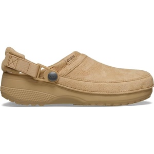 Crocs Unisex-Adult Classic Crafted Canvas & Suede Clogs(Cashew Suede)