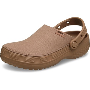 Crocs Unisex-Adult Classic Crafted Canvas & Suede Clogs(Milk Chocolate)