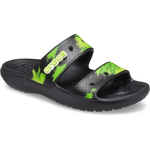 Crocs Unisex-Adult Classic Slide Sandal(Black/Lime Punch)
