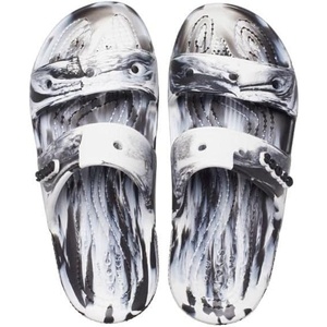 Crocs Unisex-Adult Classic Slide Sandal(White/Black)