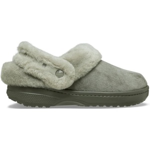 Crocs Unisex-Adult Classic Unfurgettable Lined Clogs, Fuzzy Slippers(Galactic Grey Suede)