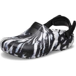 Crocs Unisex-Adult Classic Work Clogs | Enclosed Toe | Slip Resistant | All Day Comfort(Black/White)