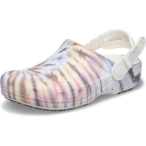 Crocs Unisex-Adult Classic Work Clogs | Enclosed Toe | Slip Resistant | All Day Comfort(Chalk/Pastel Tie Dye)