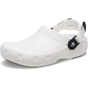 Crocs Unisex-Adult Classic Work Clogs | Enclosed Toe | Slip Resistant | All Day Comfort(White)