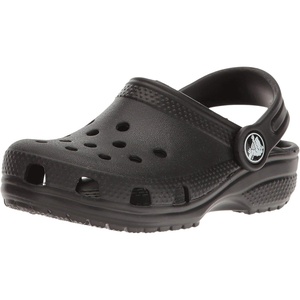 Crocs Unisex-Child Classic Clogs, Black, 4 Big Kid