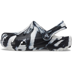 Crocs Unisex-Child Classic Watercolor Marbled Clog(Black/White)