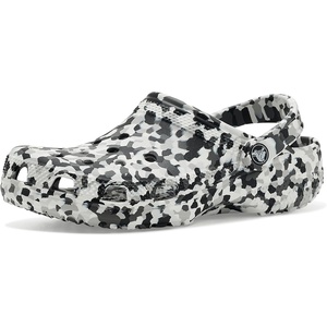 Crocs Unisex-Child Classic Watercolor Marbled Clog(Black/White Confetti)
