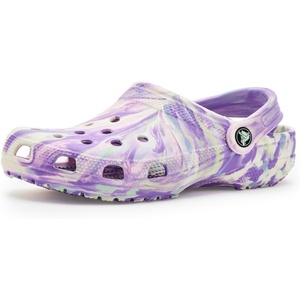 Crocs Unisex-Child Classic Watercolor Marbled Clog(Purple/Multi Glow)