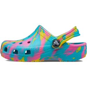 Crocs Unisex-Child Classic Watercolor Marbled Clog(Rainbow Tie Dye)