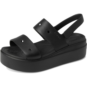 Crocs Women’s Brooklyn 4U Low Wedges, Platform Wedge Sandals for Women(Black)