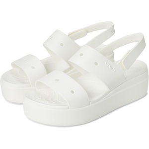 Crocs Women’s Brooklyn 4U Low Wedges, Platform Wedge Sandals for Women(White)