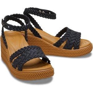 Crocs Women’s Brooklyn Ankle Strap Wedges(Black)