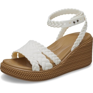 Crocs Women’s Brooklyn Ankle Strap Wedges(Chalk)