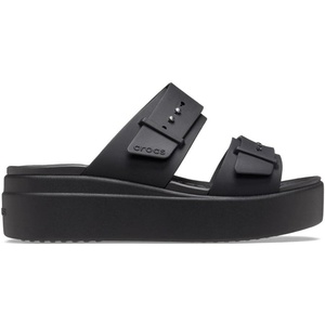 Crocs Women’s Brooklyn Buckle Low Wedges(Black)