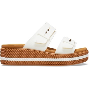 Crocs Women’s Brooklyn Buckle Low Wedges(Chalk)