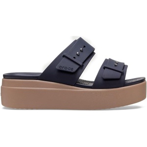 Crocs Women’s Brooklyn Buckle Low Wedges(Deep Navy)